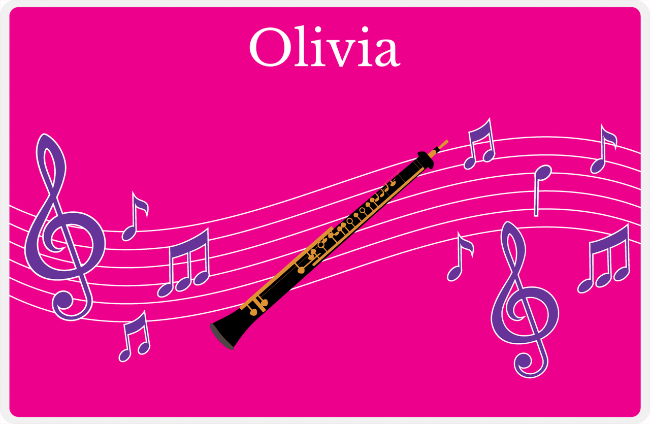 Personalized School Band Placemat V - Pink Background - Oboe -  View