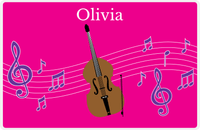 Thumbnail for Personalized School Band Placemat V - Pink Background - Bass -  View