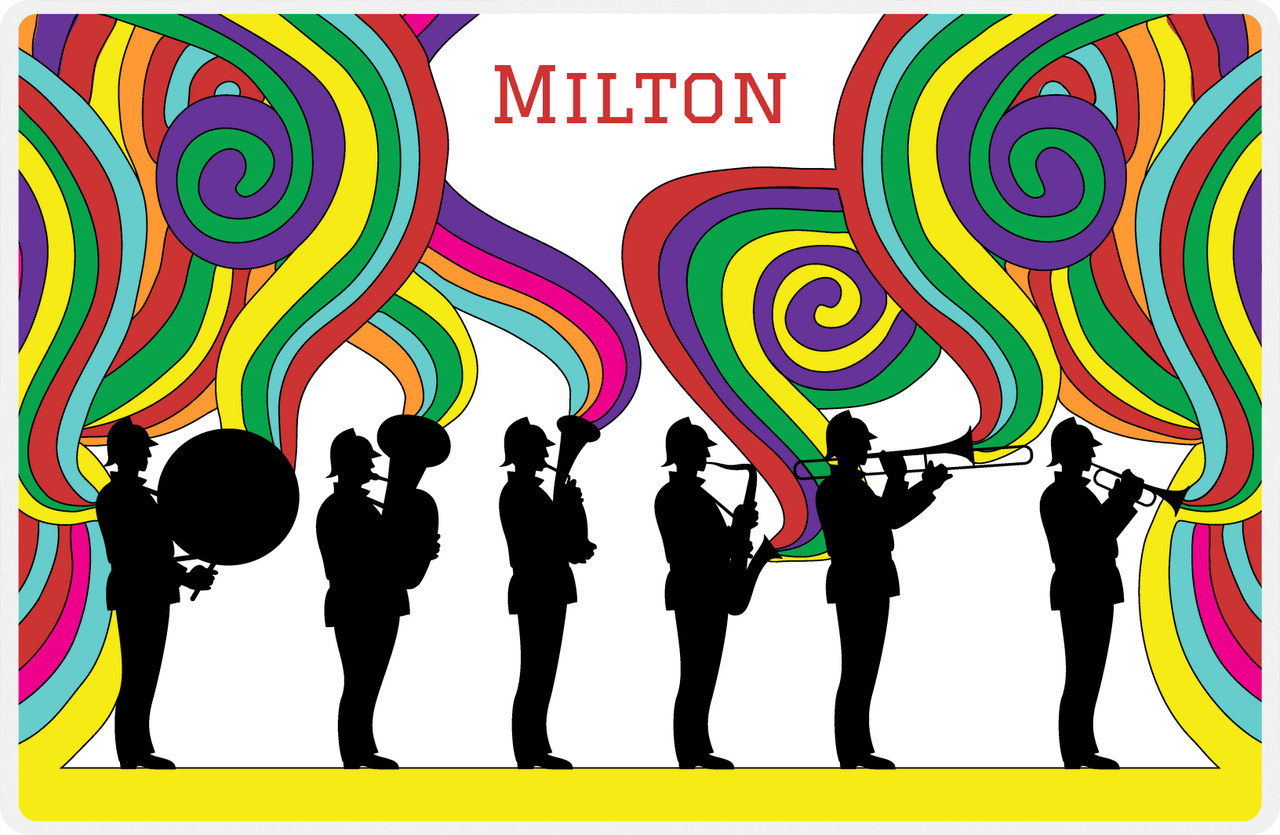 Personalized School Band Placemat VI - White Background -  View