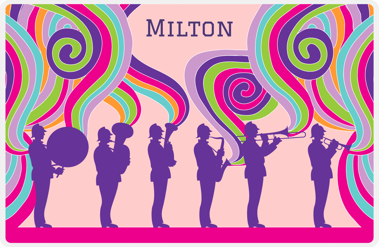 Personalized School Band Placemat VI - Pink Background -  View