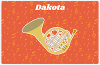 Thumbnail for Personalized School Band Placemat VII - Orange Background - French Horn -  View