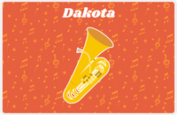 Thumbnail for Personalized School Band Placemat VII - Orange Background - Baritone -  View