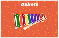 Thumbnail for Personalized School Band Placemat VII - Orange Background - Xylophone -  View