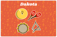 Thumbnail for Personalized School Band Placemat VII - Orange Background - Hand Percussion -  View