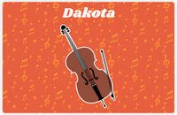 Thumbnail for Personalized School Band Placemat VII - Orange Background - Cello -  View