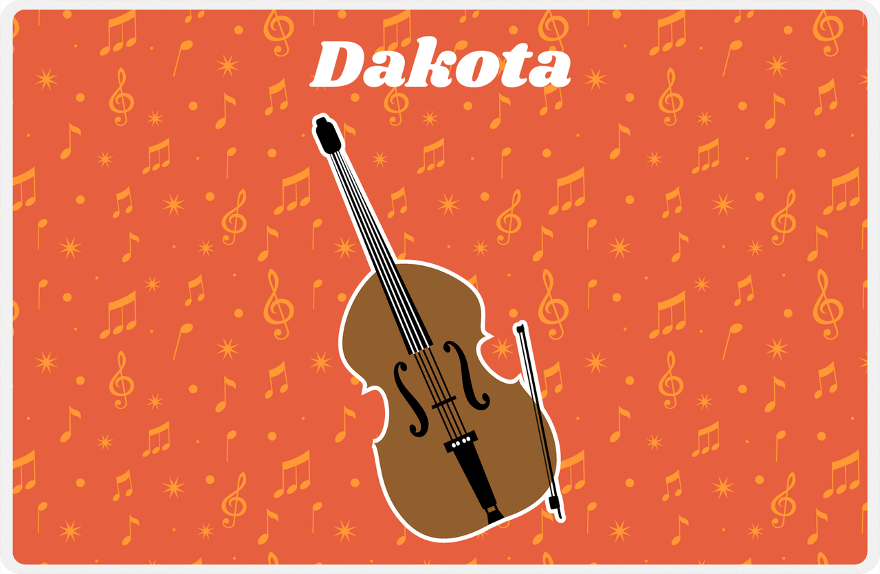 Personalized School Band Placemat VII - Orange Background - Bass -  View