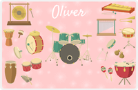 Thumbnail for Personalized School Band Placemat VIII - Percussion - Pink Background -  View