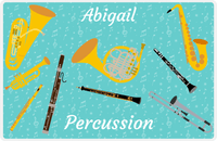 Thumbnail for Personalized School Band Placemat X - Wind Instruments - Teal Background -  View