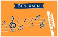 Thumbnail for Personalized School Band Placemat XI - Orange Background - Flute -  View