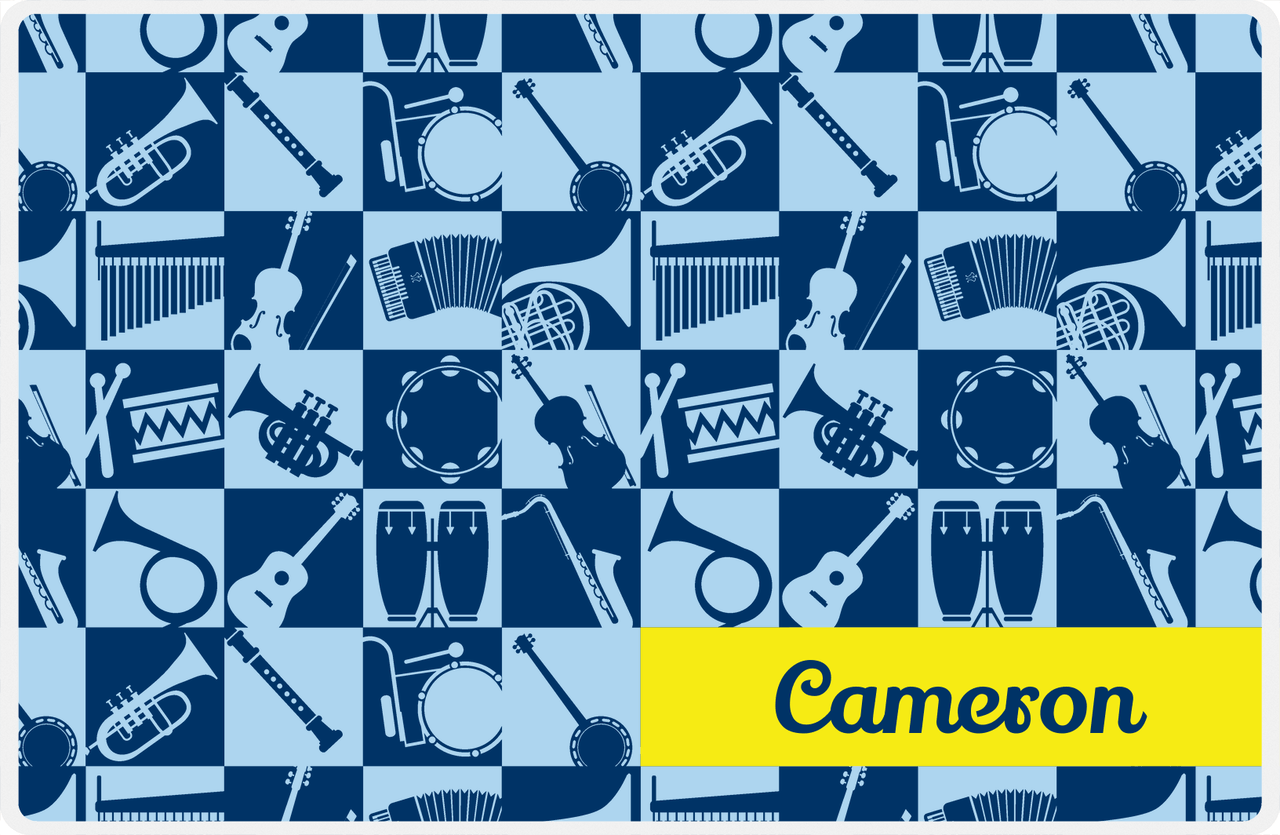 Personalized School Band Placemat XXVI - Blue Background -  View