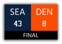 Thumbnail for Seattle vs Denver Canvas Wrap & Photo Print - 2013 2014 Football Championship - Front View