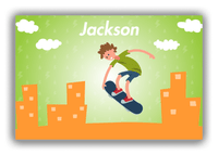 Thumbnail for Personalized Skateboarding Canvas Wrap & Photo Print II - Brown Hair Boy - Front View