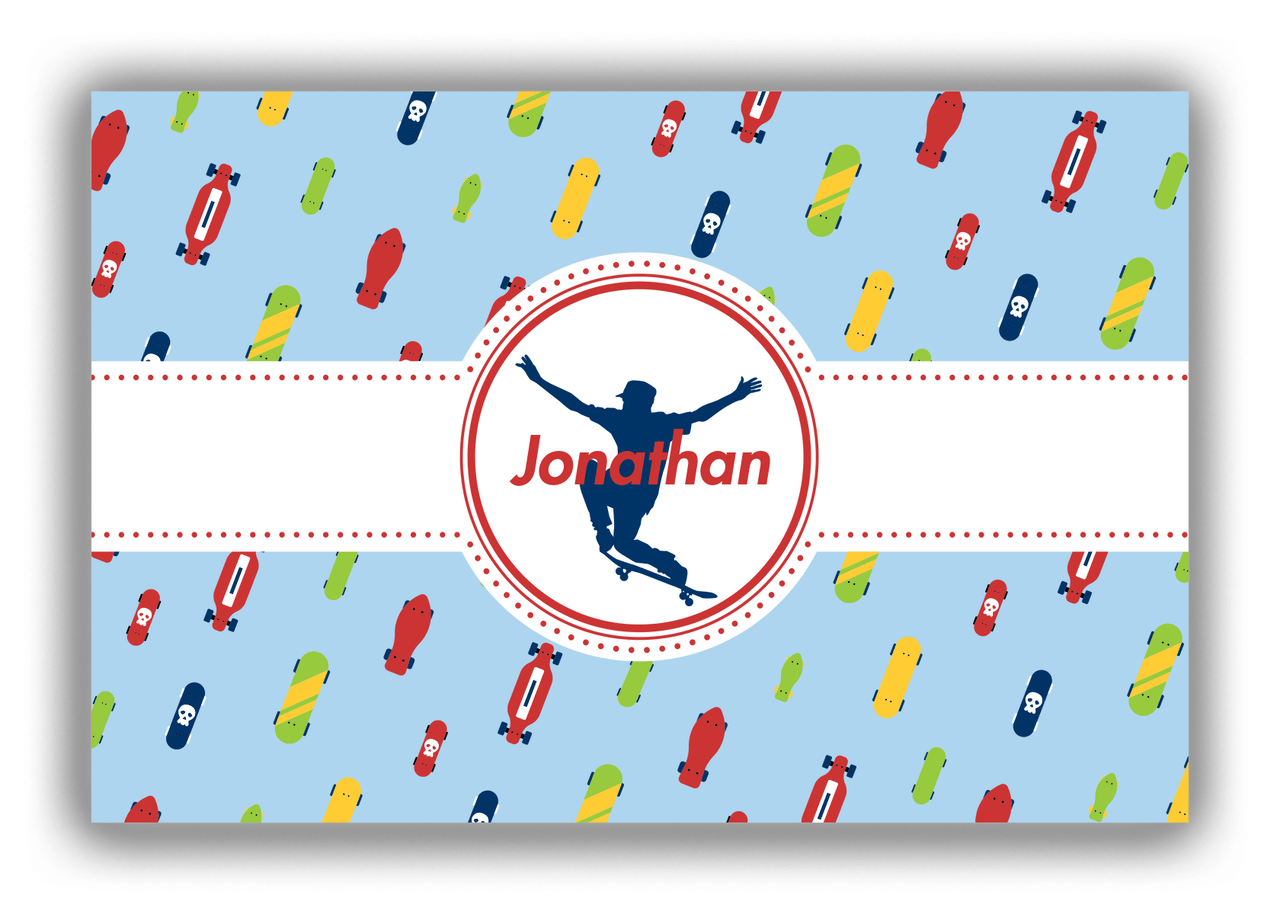 Personalized Skateboarding Canvas Wrap & Photo Print IV - Skater Silhouette I - Front View