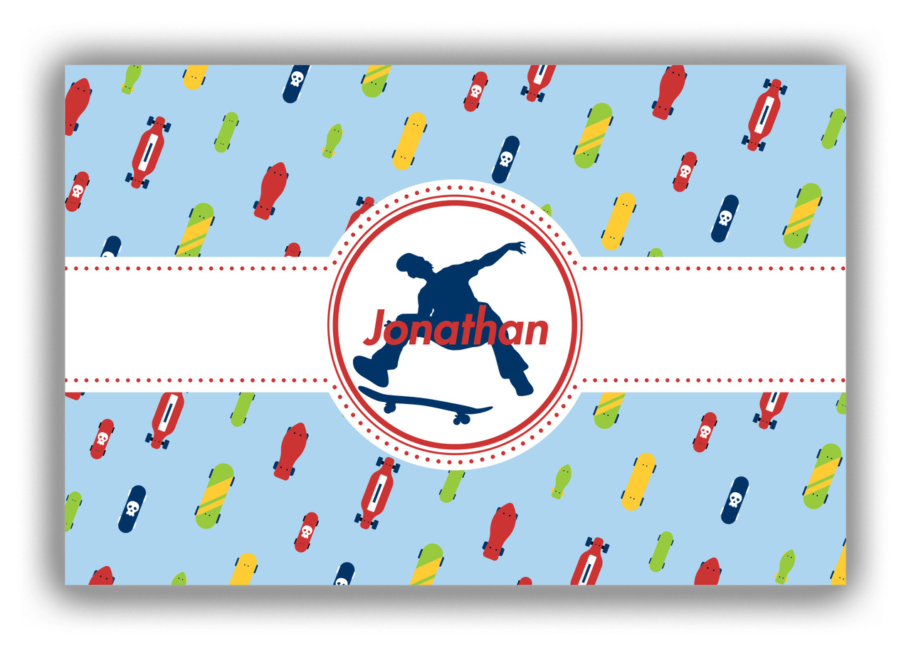 Personalized Skateboarding Canvas Wrap & Photo Print IV - Skater Silhouette III - Front View