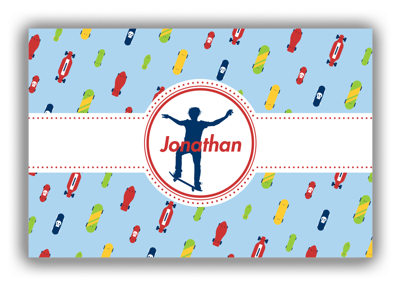 Personalized Skateboarding Canvas Wrap & Photo Print IV - Skater Silhouette VIII - Front View
