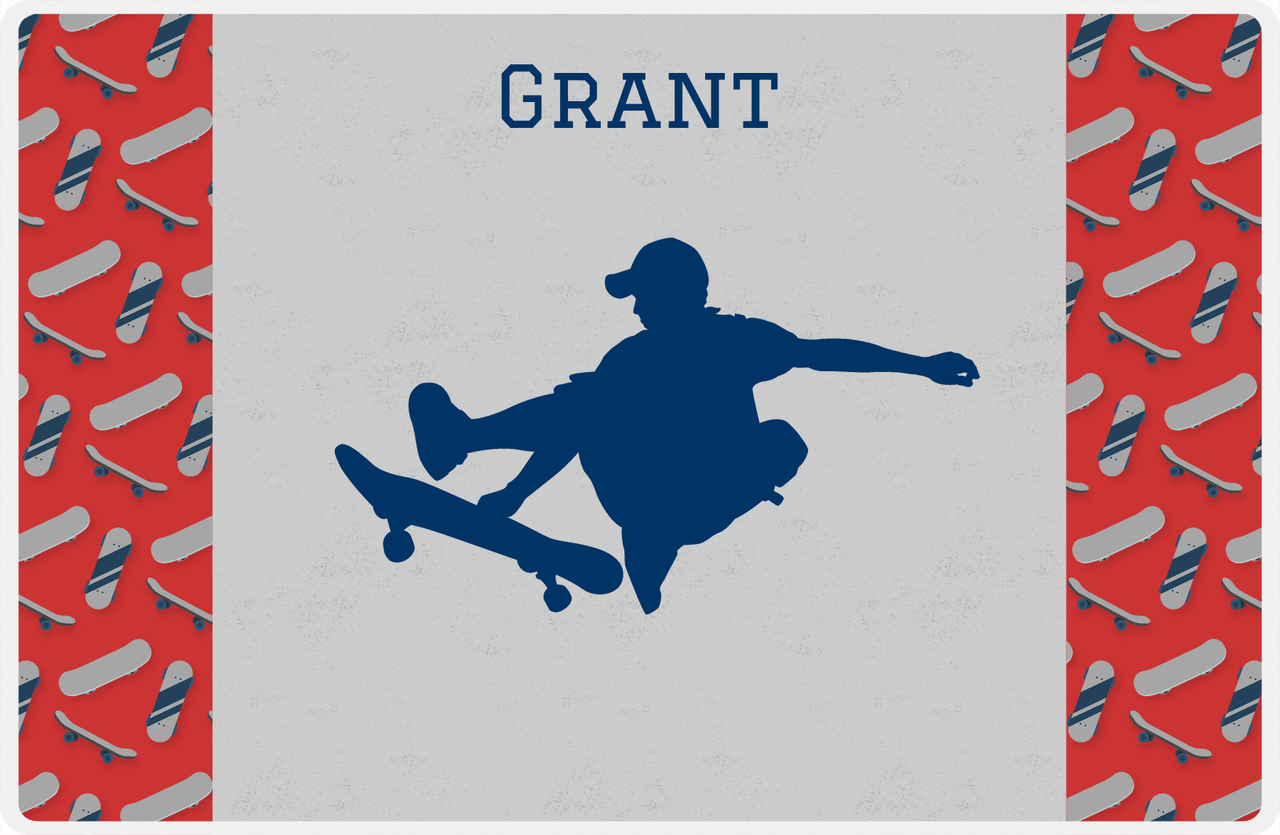 Personalized Skateboarding Placemat III - Skater Silhouette VI -  View