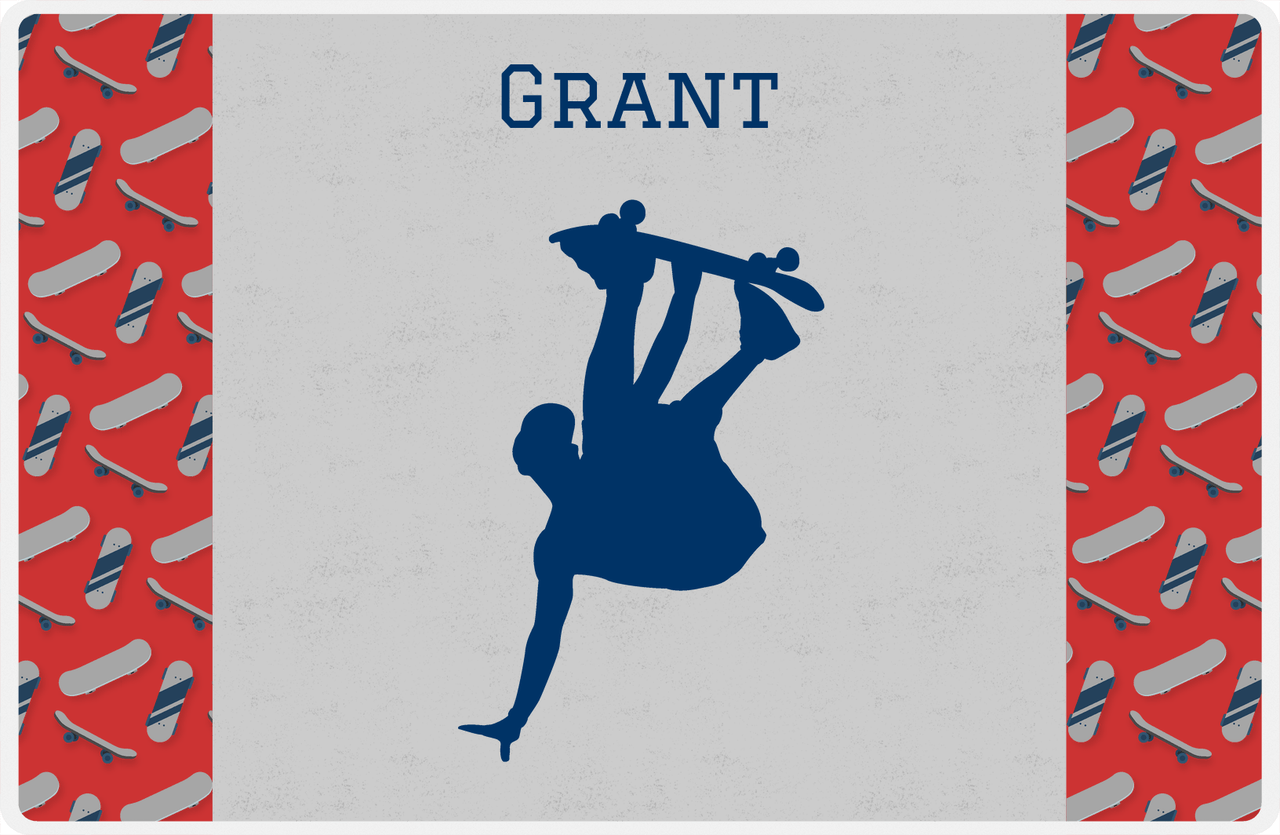 Personalized Skateboarding Placemat III - Skater Silhouette VII -  View
