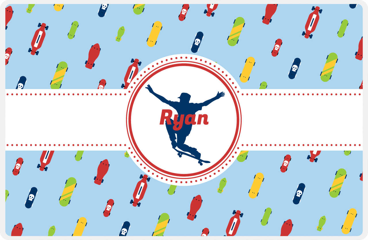 Personalized Skateboarding Placemat IV - Skater Silhouette I -  View
