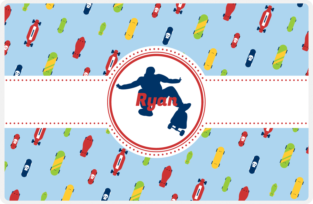 Personalized Skateboarding Placemat IV - Skater Silhouette II -  View