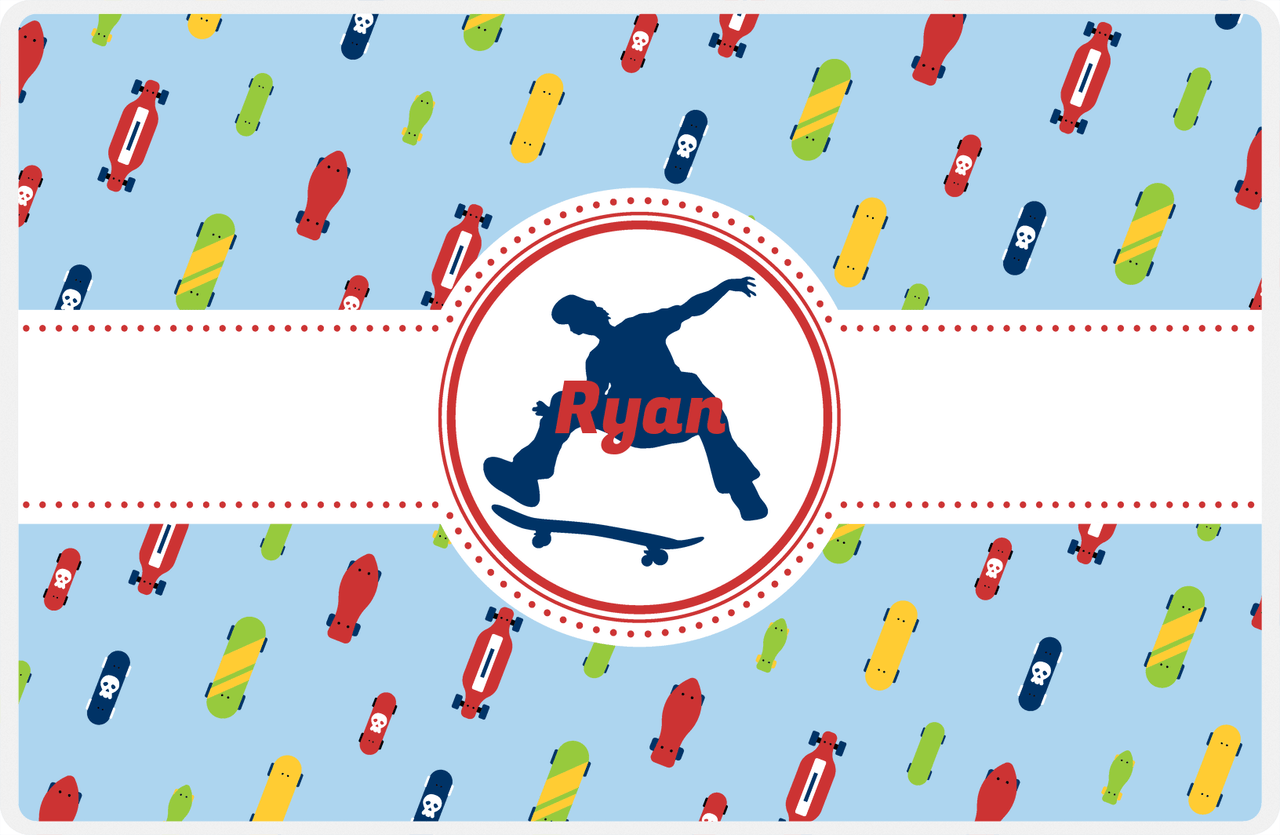Personalized Skateboarding Placemat IV - Skater Silhouette III -  View