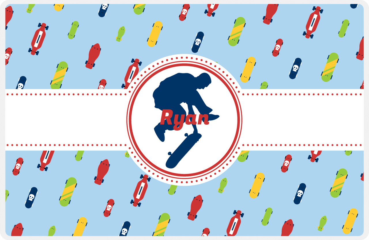 Personalized Skateboarding Placemat IV - Skater Silhouette IV -  View
