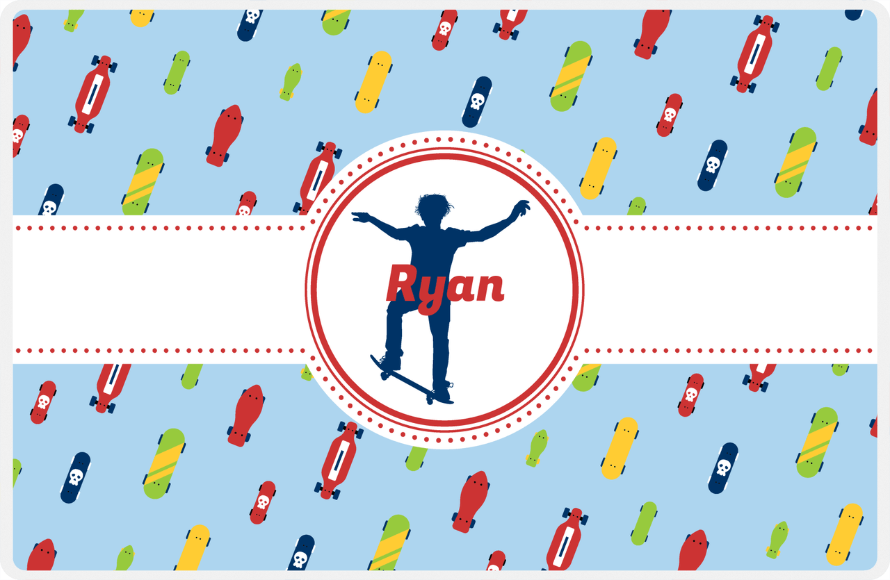 Personalized Skateboarding Placemat IV - Skater Silhouette VIII -  View