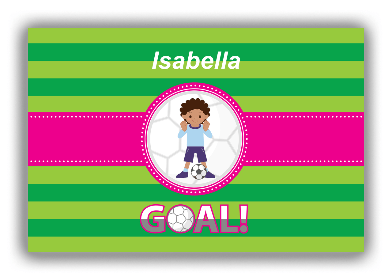 Personalized Soccer Canvas Wrap & Photo Print IX - Goal! - Black Girl - Front View