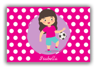 Thumbnail for Personalized Soccer Canvas Wrap & Photo Print XXIII - Portal Kick - Brunette Girl I - Front View