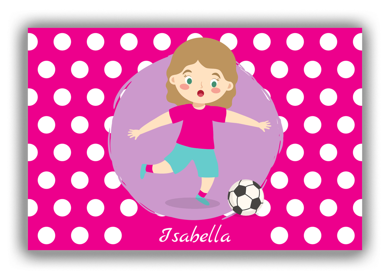Personalized Soccer Canvas Wrap & Photo Print XXIII - Portal Kick - Blonde Girl I - Front View