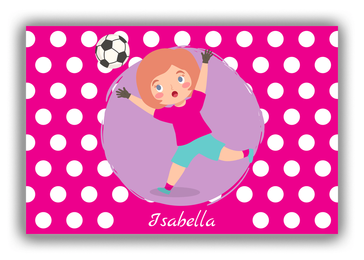 Personalized Soccer Canvas Wrap & Photo Print XXIII - Portal Kick - Redhead Girl - Front View