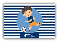 Thumbnail for Personalized Soccer Canvas Wrap & Photo Print XXIV - Portal Kick - Black Hair Boy - Front View