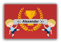 Thumbnail for Personalized Soccer Canvas Wrap & Photo Print XXIX - Trophy Ribbon - Blond Boy I - Front View