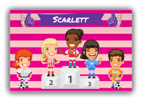 Thumbnail for Personalized Soccer Canvas Wrap & Photo Print XXXV - Podium Winners - Black Girl - Front View