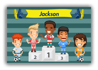 Thumbnail for Personalized Soccer Canvas Wrap & Photo Print XXXVI - Podium Winners - Black Boy - Front View