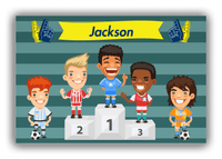 Thumbnail for Personalized Soccer Canvas Wrap & Photo Print XXXVI - Podium Winners - Brown Hair Boy I - Front View
