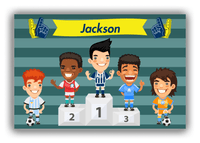 Thumbnail for Personalized Soccer Canvas Wrap & Photo Print XXXVI - Podium Winners - Black Hair Boy I - Front View