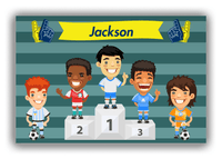 Thumbnail for Personalized Soccer Canvas Wrap & Photo Print XXXVI - Podium Winners - Black Hair Boy II - Front View