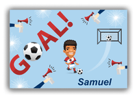 Thumbnail for Personalized Soccer Canvas Wrap & Photo Print XLII - Goal Airhorn - Black Hair Boy II - Front View