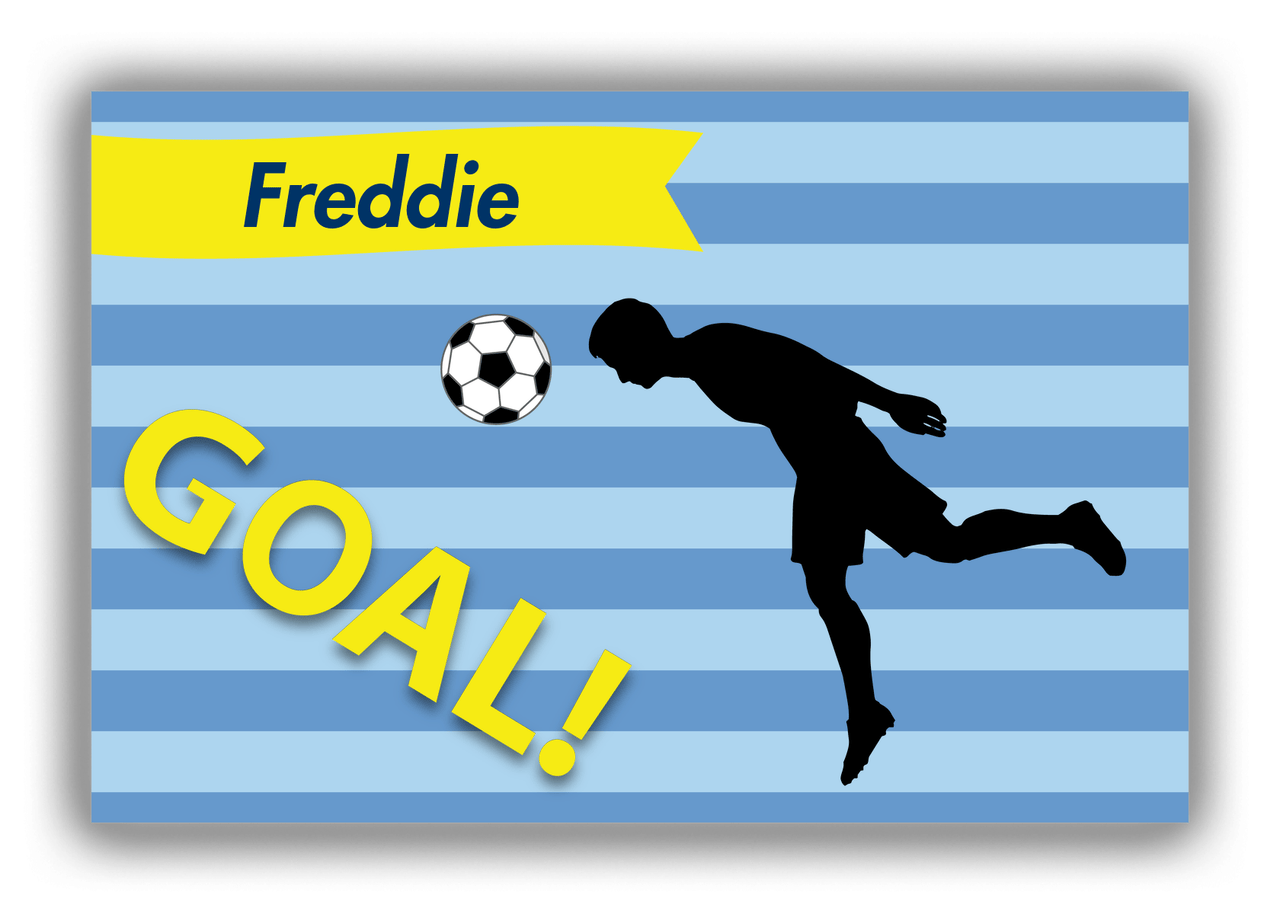 Personalized Soccer Canvas Wrap & Photo Print XLIV - Goal Stripes - Boy Silhouette VI - Front View