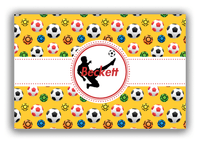 Thumbnail for Personalized Soccer Canvas Wrap & Photo Print XLVII - Ribbon Pattern - Boy Silhouette III - Front View