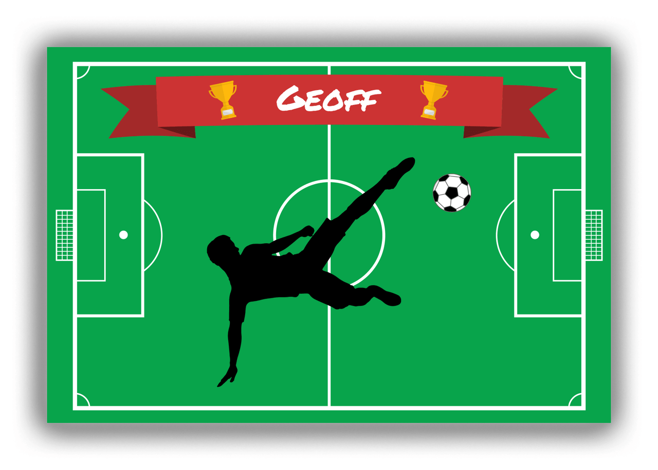 Personalized Soccer Canvas Wrap & Photo Print XLIX - Field Ribbon - Boy Silhouette IV - Front View
