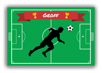 Thumbnail for Personalized Soccer Canvas Wrap & Photo Print XLIX - Field Ribbon - Boy Silhouette V - Front View
