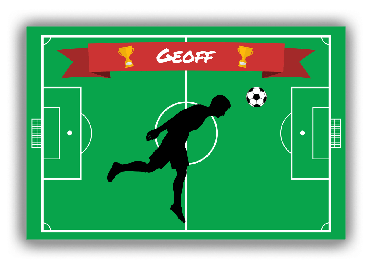 Personalized Soccer Canvas Wrap & Photo Print XLIX - Field Ribbon - Boy Silhouette VI - Front View