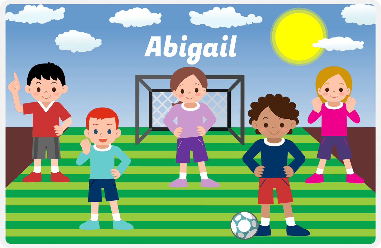 Personalized Soccer Placemat XI - Green Background - Soccer Team II -  View