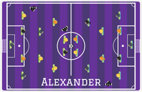 Thumbnail for Personalized Soccer Placemat XII - Field Overhead - Purple -  View