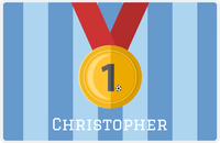 Thumbnail for Personalized Soccer Placemat XXX - Blue Background - First Place Ribbon -  View