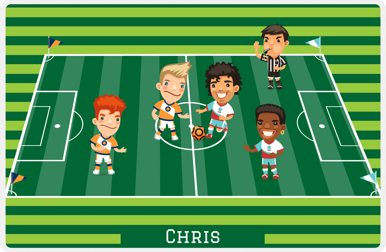 Personalized Soccer Placemat XXXII - Green Background - Boys Teams -  View