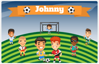 Thumbnail for Personalized Soccer Placemat XXXIV - Blue Background - Boys Team -  View
