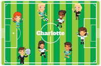 Thumbnail for Personalized Soccer Placemat XXXVII - Green Background - Girl Teams -  View