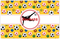 Thumbnail for Personalized Soccer Placemat XLVII - Yellow Background - Boys Silhouette IV -  View